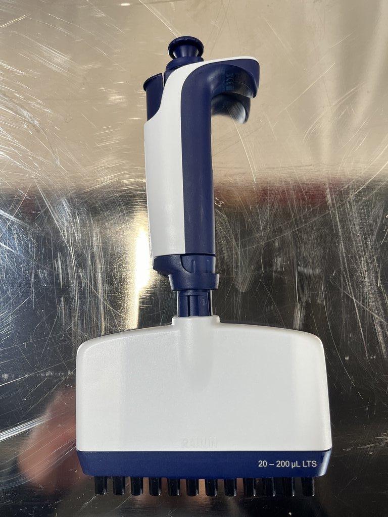 Rainin 12 Channel Pipet-Lite XLS Pipette 20-200uL Multi-channel Lab Tool